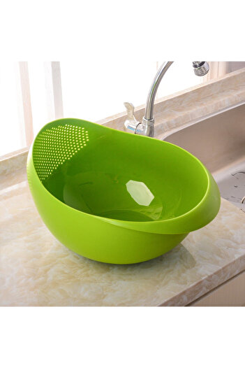 Choice green 1PC -basket rice basin rice sieve large rice basin rice washer household rice basket kitchen d