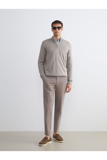 LC Waikiki Beige Stand Collar Men's Knitwear Sweater