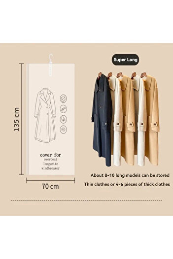 Choice 135x70CM Hanging Vacuum Storage Bag Seal Storage Clothing Bags for Suits, Dress Coats Or Jackets, Cl