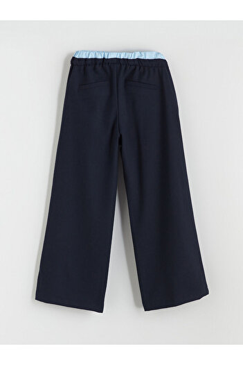 LC Waikiki Navy Blue Girls' Trousers with Elastic Waist