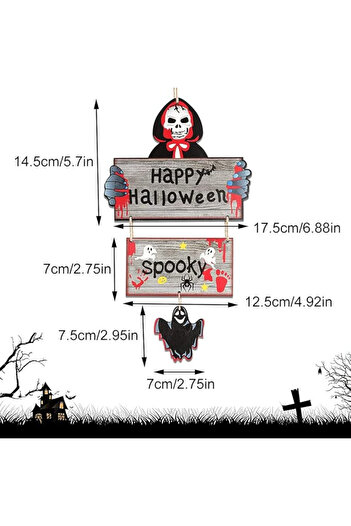 OEM Halloween decoration, wood, multicolor, 17.5x30 cm