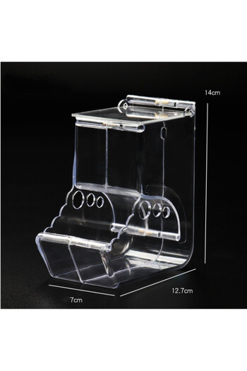 Choice B Hamster Rabbit Food Dispenser Feeder Plastic Clear Automatic Pet Feeder For Hamster Guinea Pigs F.