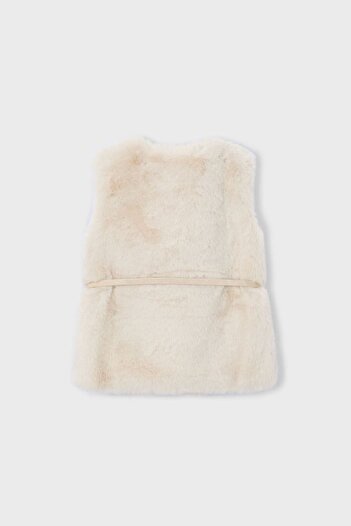 MAYORAL Girl's Belted Plush Vest - Sand