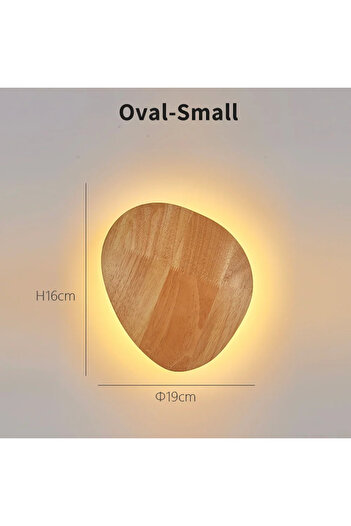 Choice Yellow Warm White (2700-3500K) Oval 8W LED Wall Lamp Simple Style Wooden Craft Round Oval Shape With