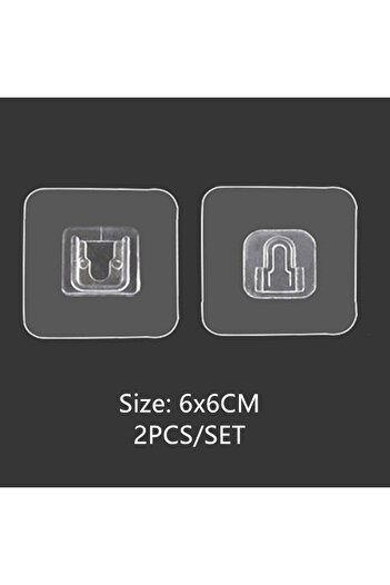 Choice pair 6x6cm Acrylic Double-Sided Adhesive Wall Hooks Strong Traceless Wall Mounted Storage Hook Bathr