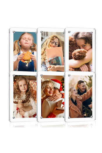 Choice 6pcs 6pcs acrylic magnetic photo frames, 2.36×3.54 inches, thickened frameless transparent photo dis
