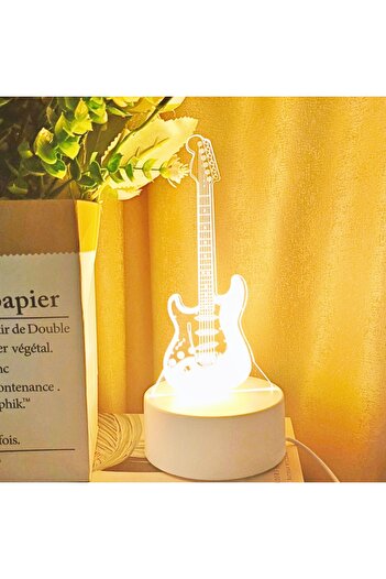 Choice Yellow WHITE Luminous electric guitar creative night light, home décor, living room bedroom light, b