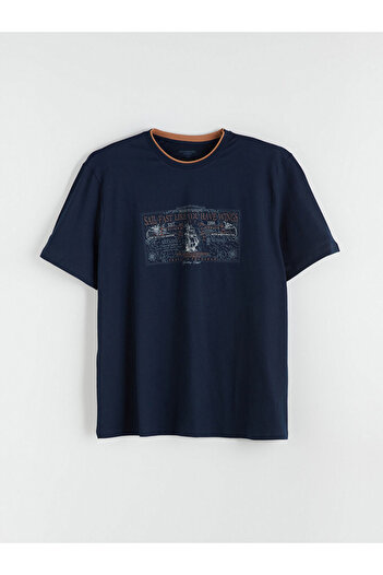 LC Waikiki Sparkling Selections from Shining Store |   Crew Neck Printed Combed Cotton Men's T-Shirt