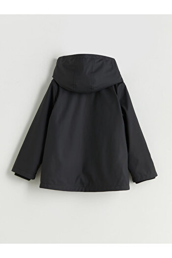 LC Waikiki Black Hooded Boy's Raincoat