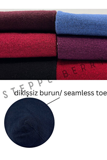 STEPPE BERRY 6 Pairs Women's Seamless Elasticless Bamboo Socks
