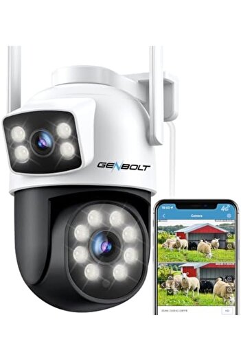 GENBOLT 3G/4G LTE Security Camera Outdoor No WiFi, Dual Lens Cellular CCTV Camera with Sim Card, Plu