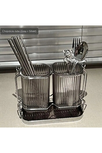 Choice Light Grey Chopsticks Container Kitchen Spoon Storage Container Household Storage Rack Chopsticks Ba