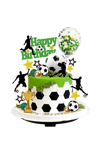 Choice GREEN 31pcs Soccer Cake Topper Decorations Soccer Ball Player Cake Decorations for Soccer Football T