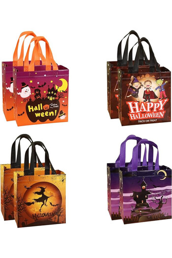 HBell Set of 8 Halloween bags, HBell, textile material, multicolored, 23 x 22 x 11 cm