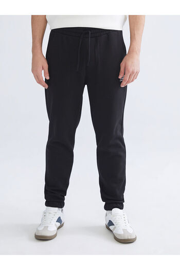 LC Waikiki Black Standard Fit Lace-Up Men's Sweatpants