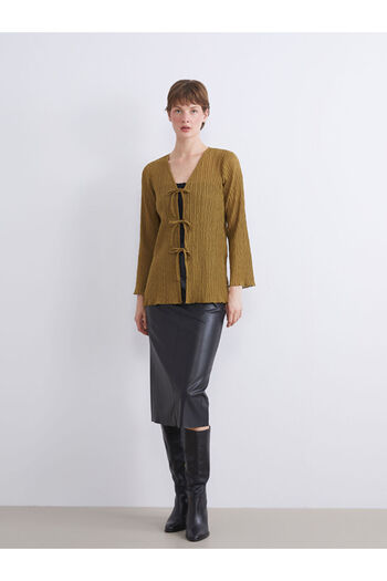 LC Waikiki V-Neck Textured Women's Cardigan