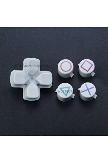 Choice White 5 in 1 JCD 1Set Plastic button For PS4 ABXY Buttons Circle Square Triangle ABXY Cross Button R