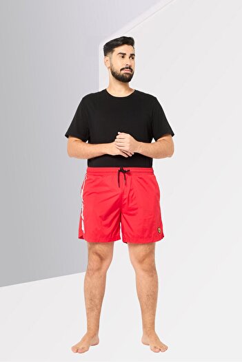 Scuderia Ferrari Men Brand Logo Pull On Swim Shorts, Red