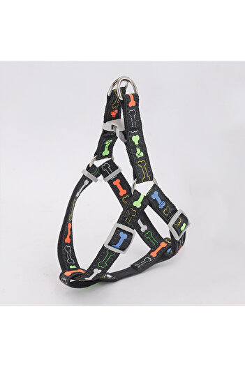 Choice M Black 1PC Colorful Bone Tripod Pet Dog Harness For Indoor And Outdoor Use