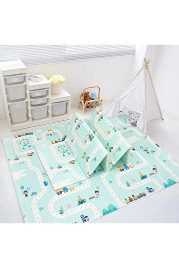 Flippy Children's Mat double-sided Road/Safari, XPE+PE waterproof, anti-slip, foldable, 150x200x1cm