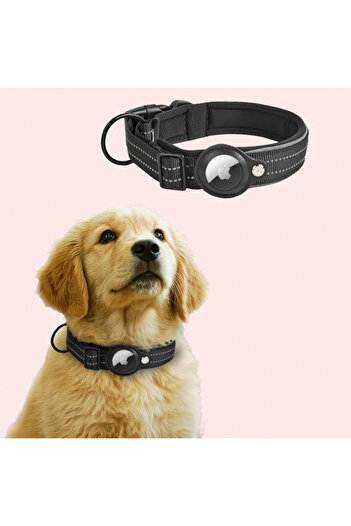 Choice S 2.8CM X (30-37CM) Black For Dogs AirTag Dog Collar Reflective Dog Collar Padded Dog Collars AirTag
