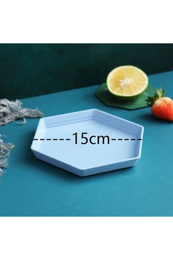 Choice type1 Wheat Straw Hexagonal Spit Bone Plate Bone Plate Home Plastic Plate Saucer Seasoning Dip Sauce