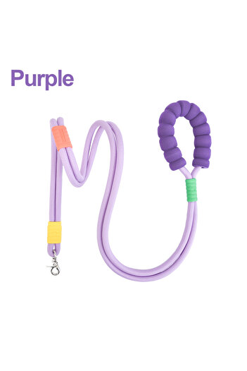 Choice S purple LL033 - 59inch Pet dog crossbody leash, Multiple ways to carry, High density nylon rope, So
