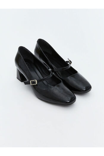 LC Waikiki Black Leather Look Women's Heeled Shoes