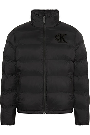 Calvin Klein Men's Brand Logo Stylish Look Winter Suitable Black Coat Lv04Rd528G Ub1