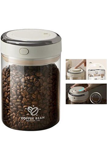 Choice 1100ml Coffee Canister Premium Glass - Airtight Coffee Container with One-Way CO2 Valve and Freshnes