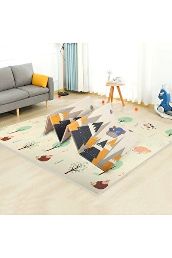 Flippy 2 Sides Children's Mat, Flippy, Forest/Elephant, XPE+PE, 150 x 200 x 1.5 cm, Multicolor