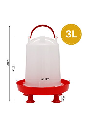 Choice 3L Waterer 3L Automatic Chicken Water Bucket Capacity Plastic Poultry Rooster Hen Feeding Device Far