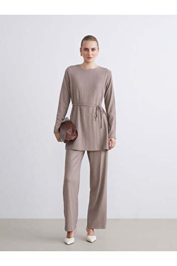 LC Waikiki Beige Crew Neck Women's Tunic