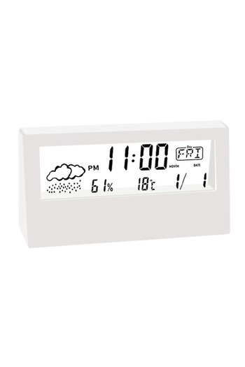 Choice White Alarm Clock Multifunction Thermo-Hygrometer Clock Indoor Temperature Humidity Meter Weather Di