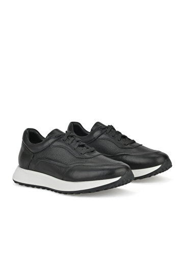 Ziya , Men's Genuine Leather Sneaker 1531026Z290 Black