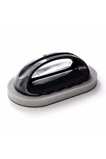 Choice Oval Black Brush Reusable Emery Magic Sponge - Kitchen Pot Brush with Handle for Easy Cleaning and D
