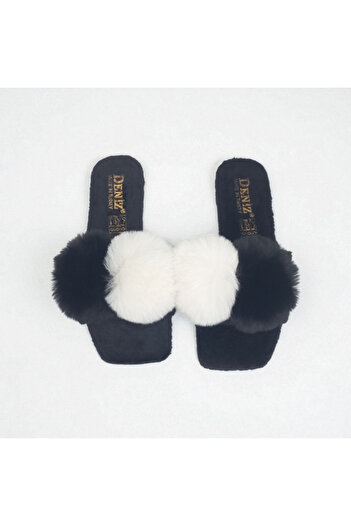Moda fiesta Women's Furry House Slippers with Pompoms, Stylish and Comfortable Daily Dowry Slippers