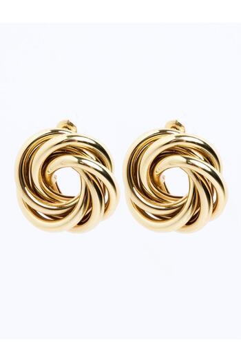 Jimmy Key Gold Color Twisted Pattern Modern Earrings