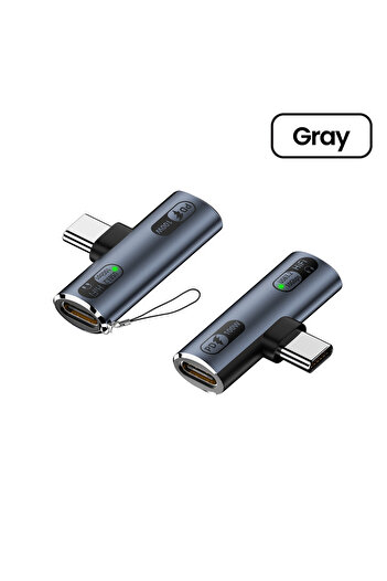 Choice Gray 100W 2 in 1 otg adapter Type C Splitter to Type C AUX Audio Headphone Fast Charging data Transf