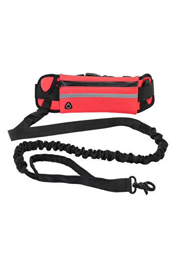 Choice Blue Hands Free Dog Leash for Running Walking Reflective Leash with Waist Bag Retractable Elastic Be