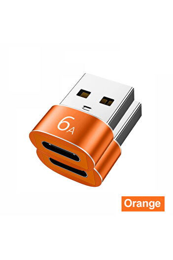 Choice 2 PCS Orange 6A USB To Type C OTG Adapter USB USB-C Male To Micro USB Type-c Female Converter For Ma