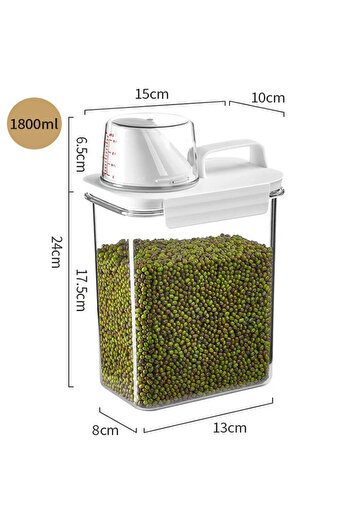 Choice M Food Storage Containers with Measuring Cup Moisture-proof Powder Cereal Storage Tank Detergent P.