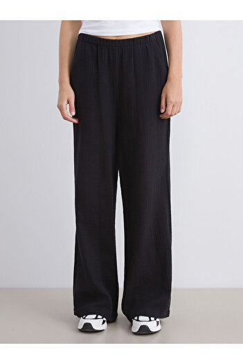 LC Waikiki Sparkling Selections from Shining Store |   Textured Muslin Women's Trousers with Elastic Waistband