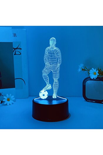 Choice 7colors 1pcs football player pattern night light, USB creative 3D atmosphere decorative light, birth
