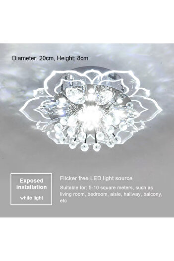 Choice White Exposed LED Crystal Ceiling Light Modern Flower Shape Ceiling Lamp Hallway Living Room Lamp Be