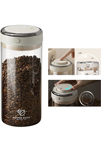 Choice 1700ml Coffee Canister Premium Glass - Airtight Coffee Container with One-Way CO2 Valve and Freshnes