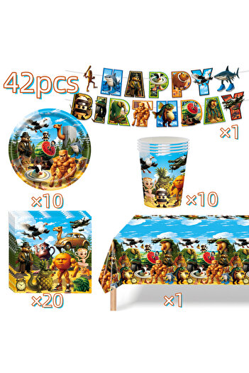 Miniso other 42pcs Italian Brainrot Birthday Party Decoration Tung Tung Sahur Tralalelo Tralala Tableware B