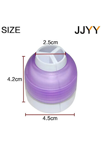 Choice 1pc Purple 3-Hole Cake Decorating Converter - Mix 3 Colors Icing Nozzle, Easy Swirl Design, Reusable