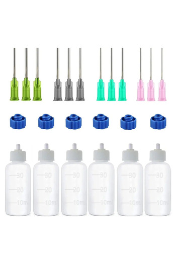 Choice TT2312741 24PC 30ml Pottery Mud Bottles - Squeeze Bottle with Multi-Needle Tips for Ceramic Painting