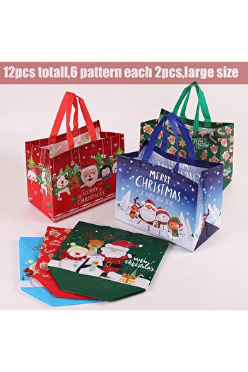 HBell Set of 12 Christmas bags, plastic, multicolor, 32 x 25 x 17 cm